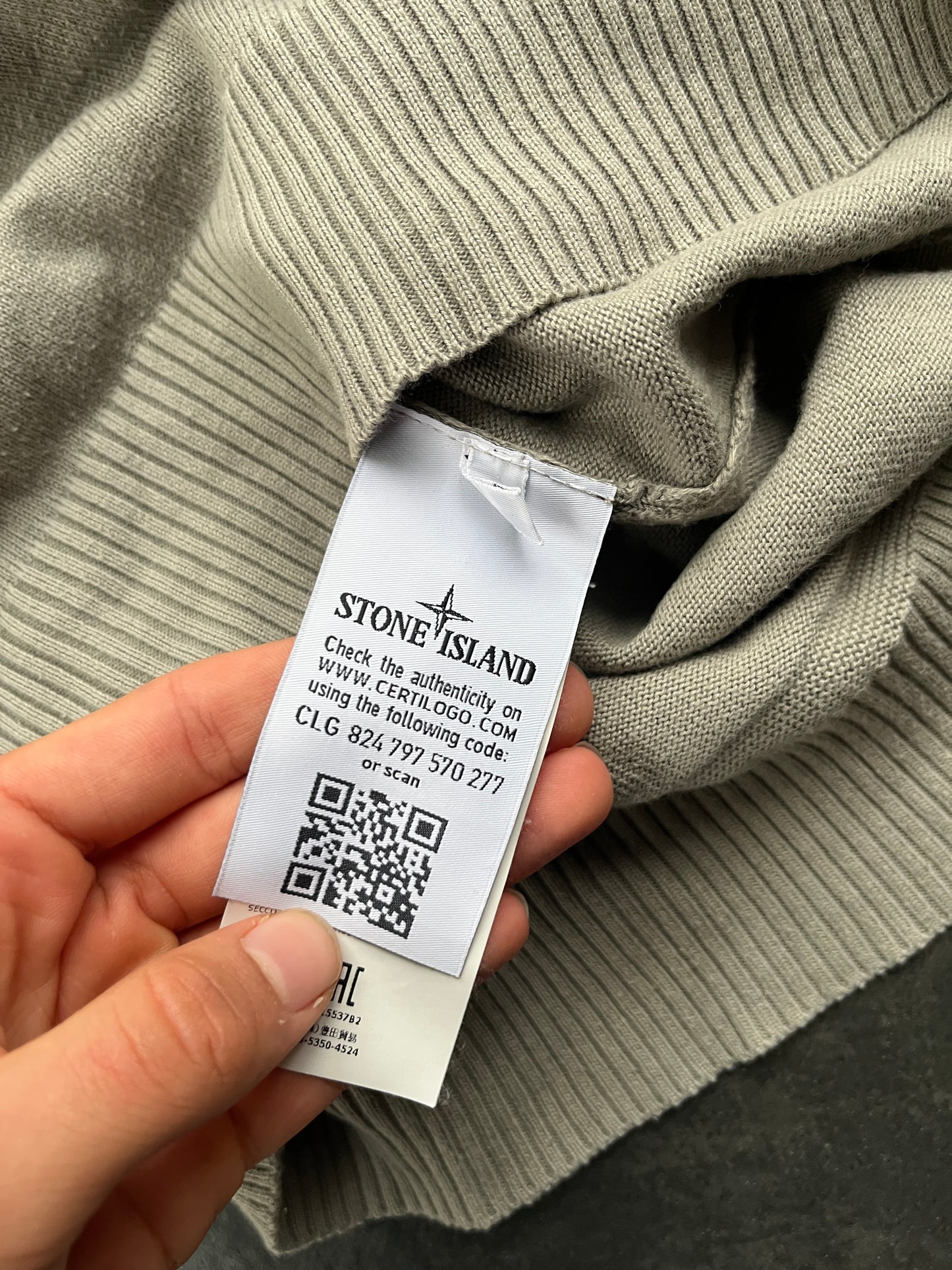 Stone Island striktrøje “grå” (Str L)