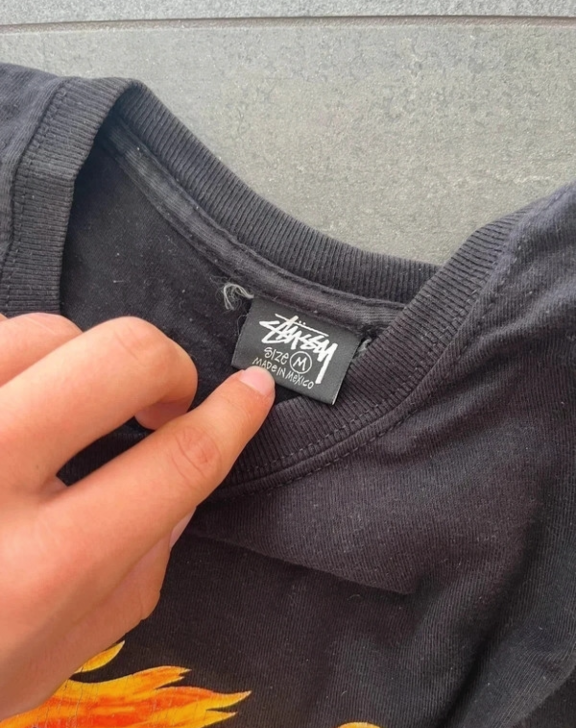 Stussy flames tee Black (Str M)
