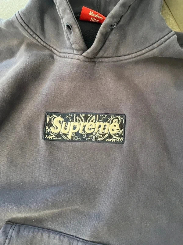Supreme bandana box logo hoodie navy blue