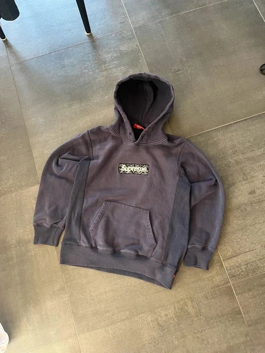 Supreme bandana box logo hoodie navy blue