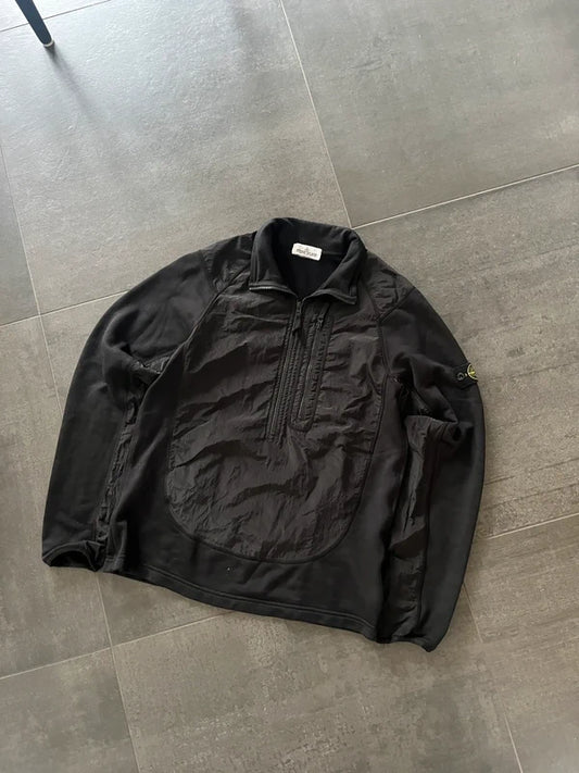 Stone Island nylon metal quarter zip jacket Black (Str S)