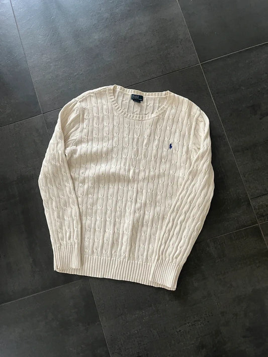 Polo Ralph Lauren striktrøje hvid (Str M)