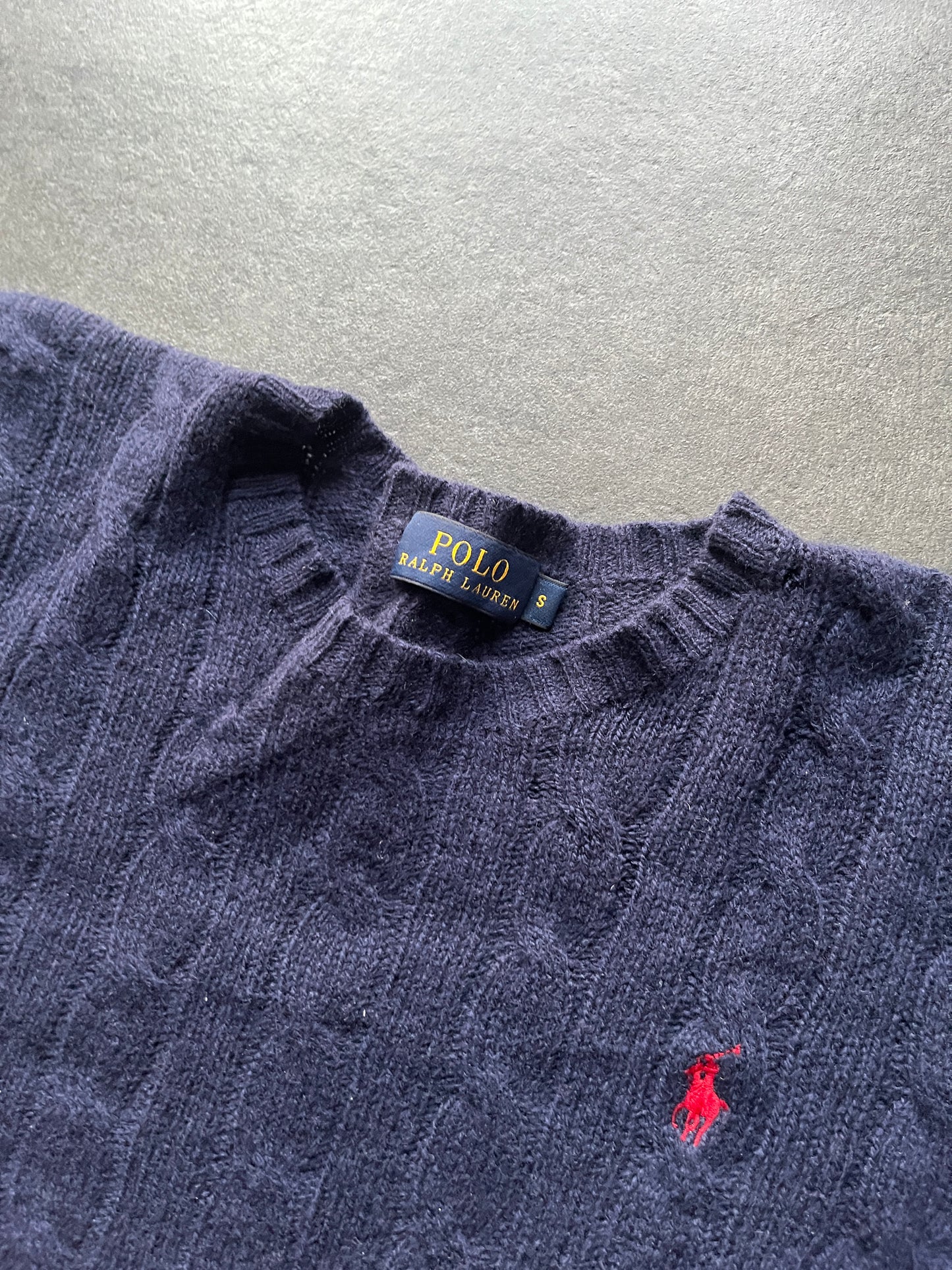 Ralph lauren striktrøje “mørkeblå” (Str S)