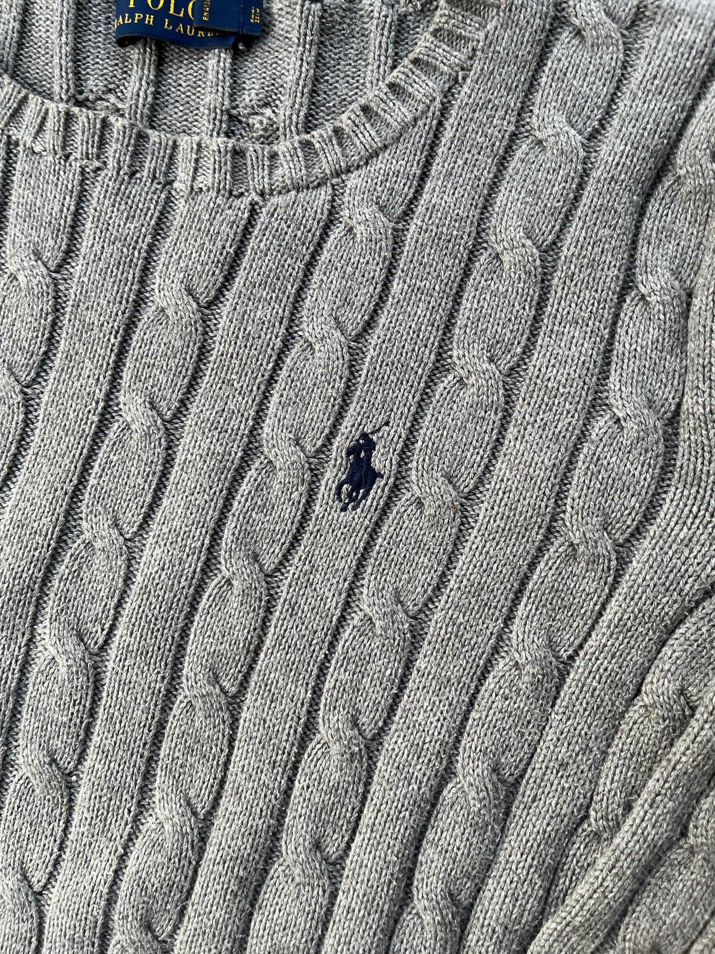 Ralph lauren striktrøje “grå” (Str S)