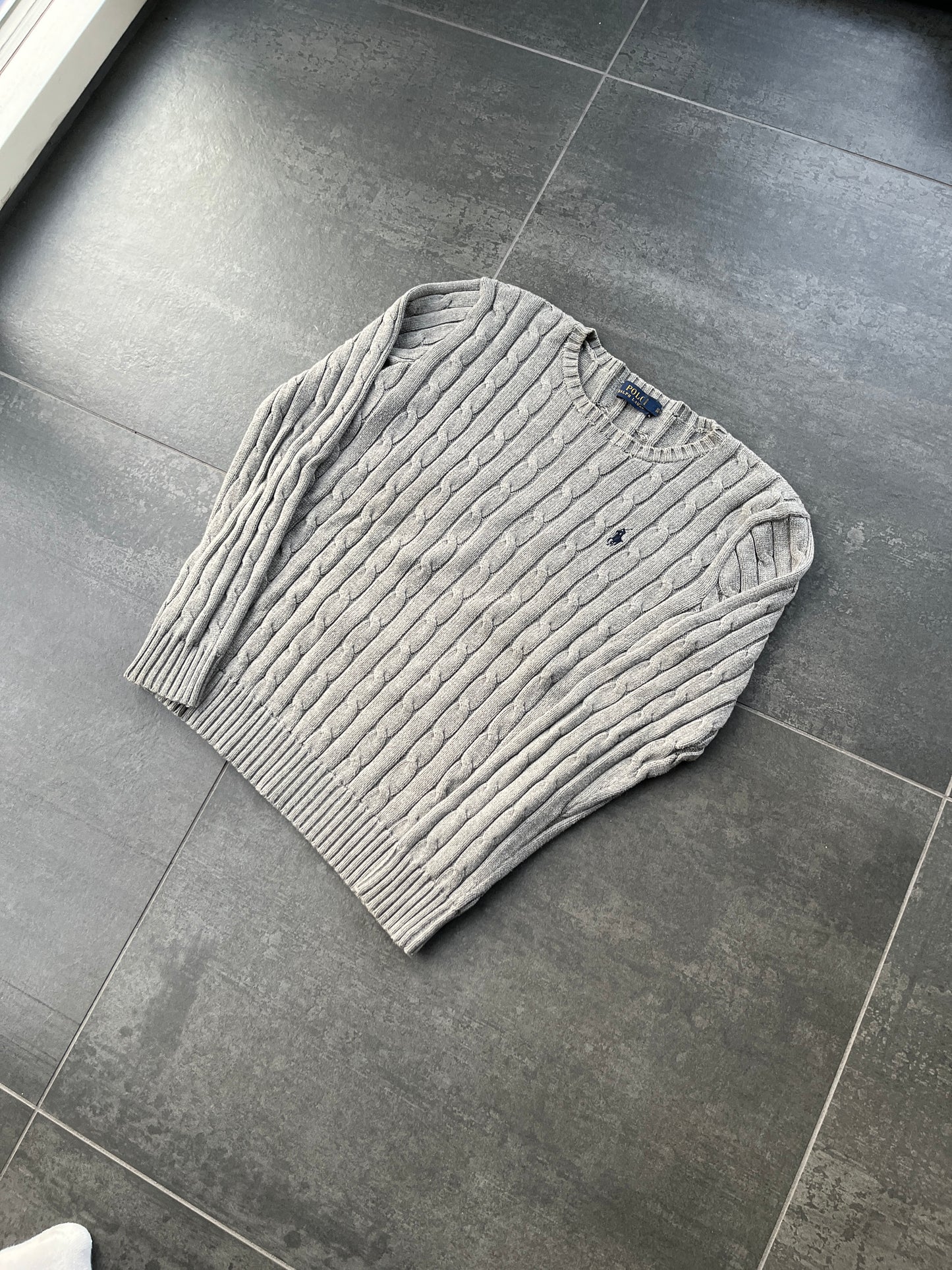 Ralph lauren striktrøje “grå” (Str S)