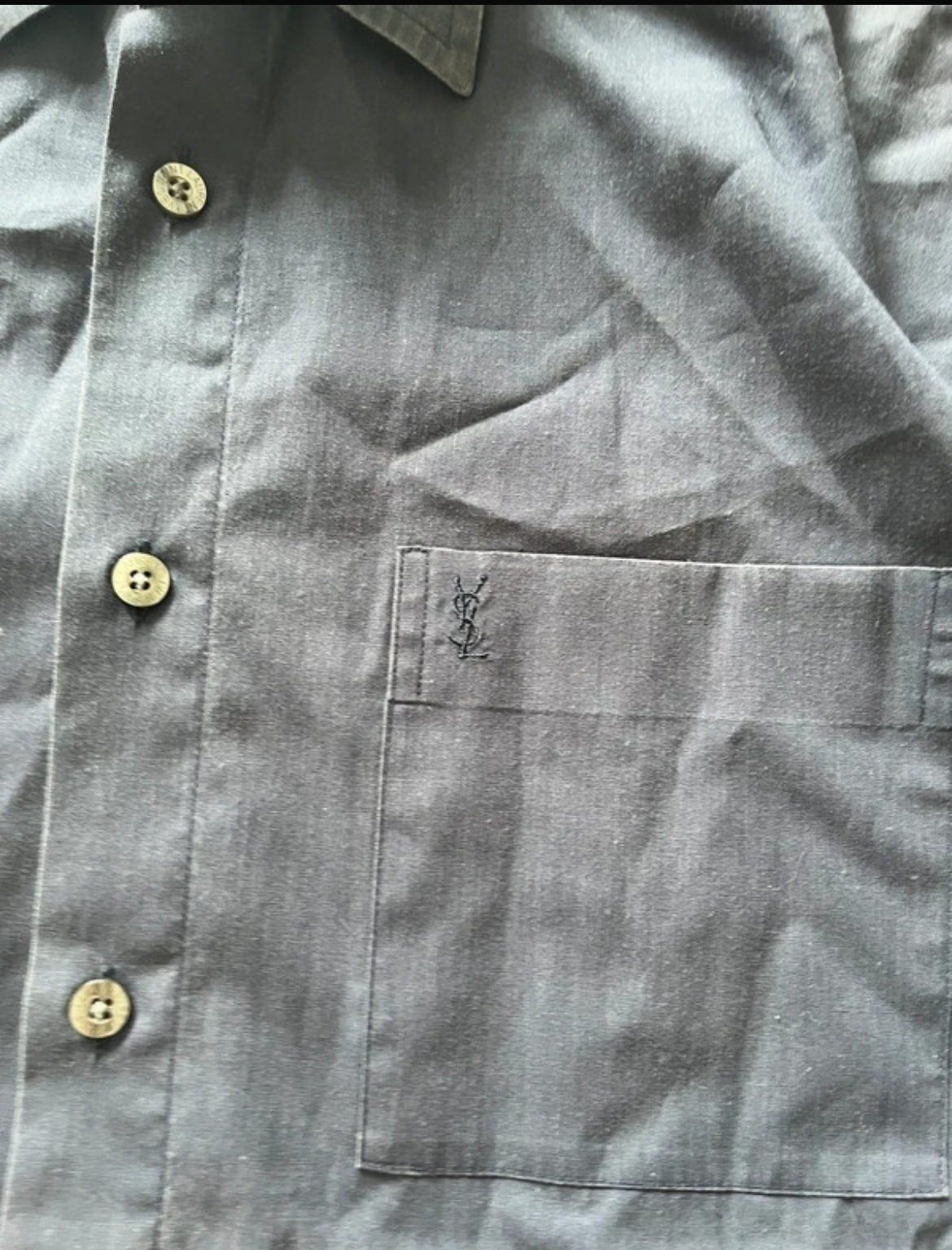 Yves Saint Laurent button-up navy blue (Str M)