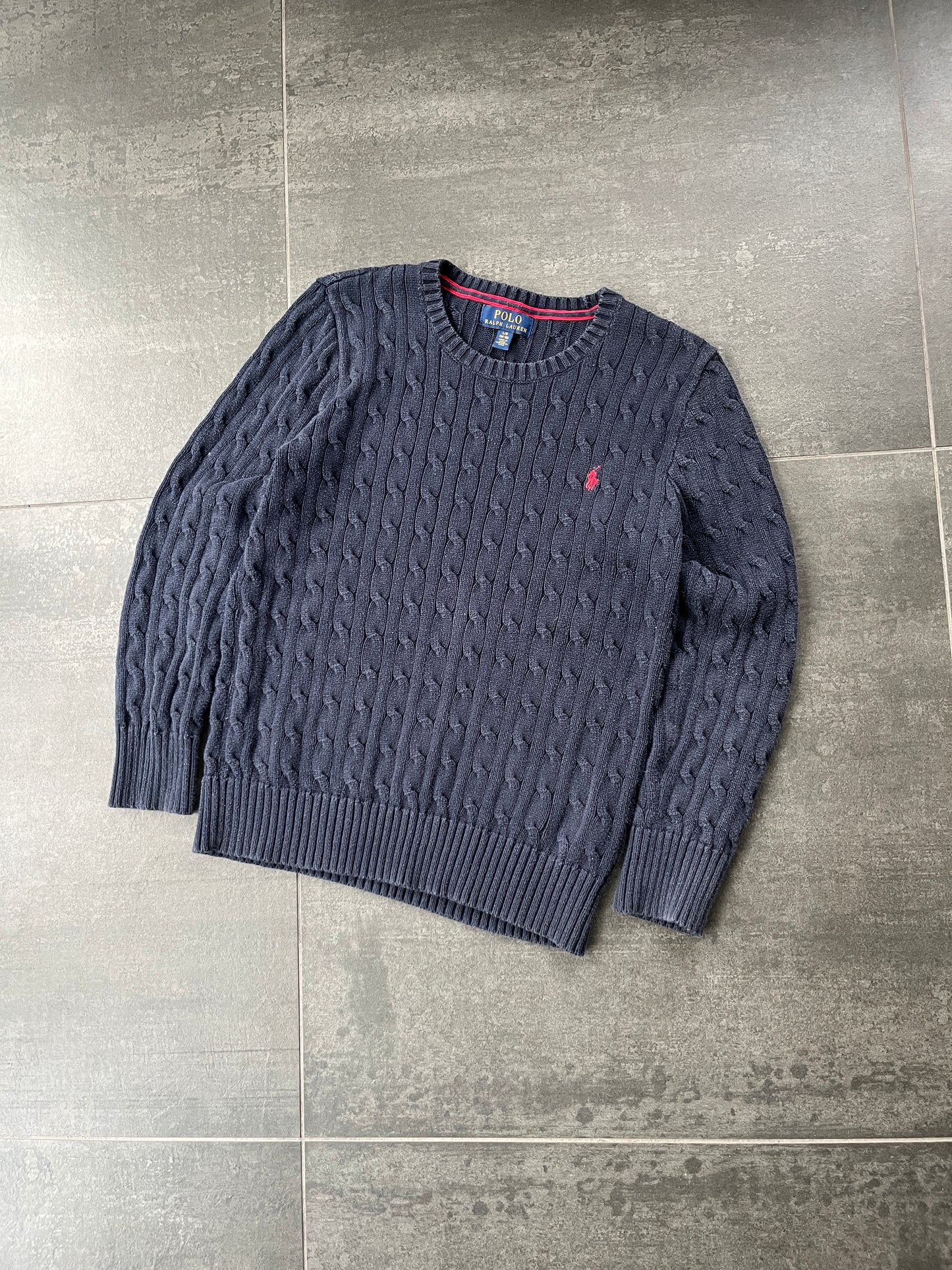 Ralph lauren striktrøje “mørkeblå” (Str S)