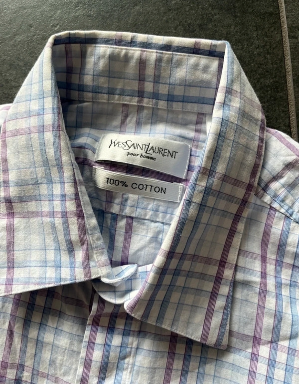 Yves Saint Laurent checkered button-up (Str L)