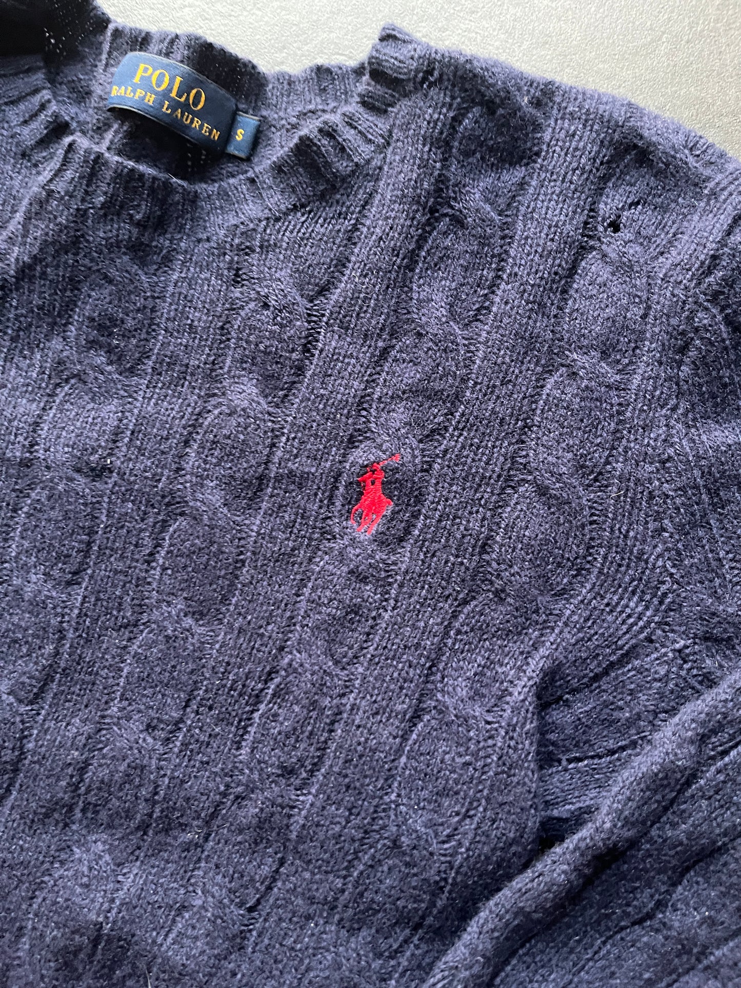 Ralph lauren striktrøje “mørkeblå” (Str S)