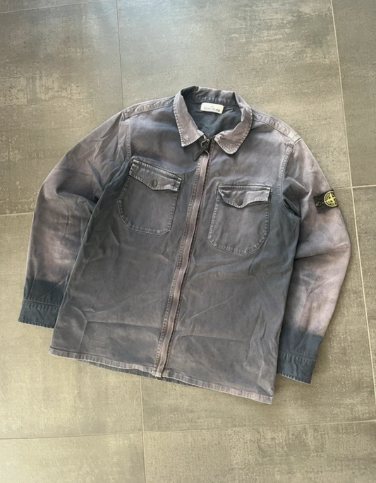 Stone Island overshirt bleached navy blue (Str L)