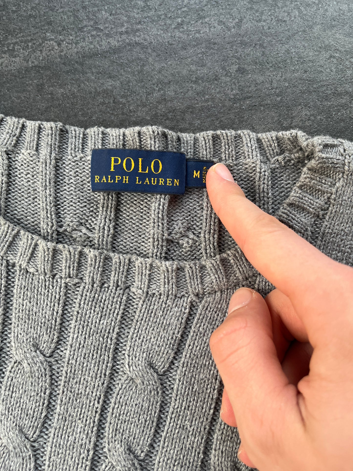 Ralph lauren striktrøje “grå” (Str S)