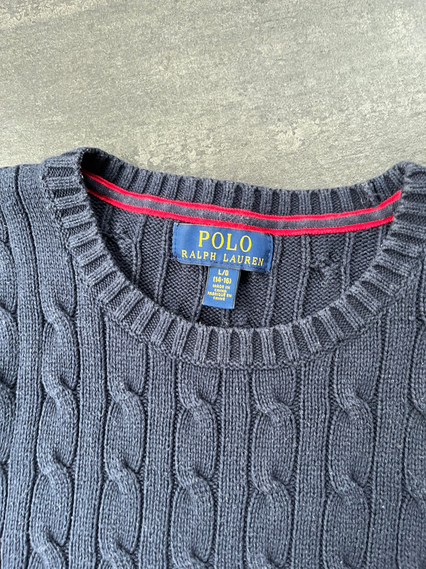 Ralph lauren striktrøje “mørkeblå” (Str S)