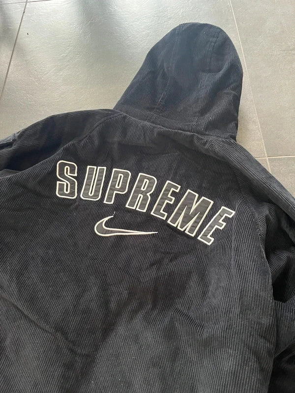 Supreme Nike Arc corduroy hooded jacket Black