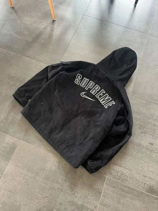 Supreme Nike Arc corduroy hooded jacket Black