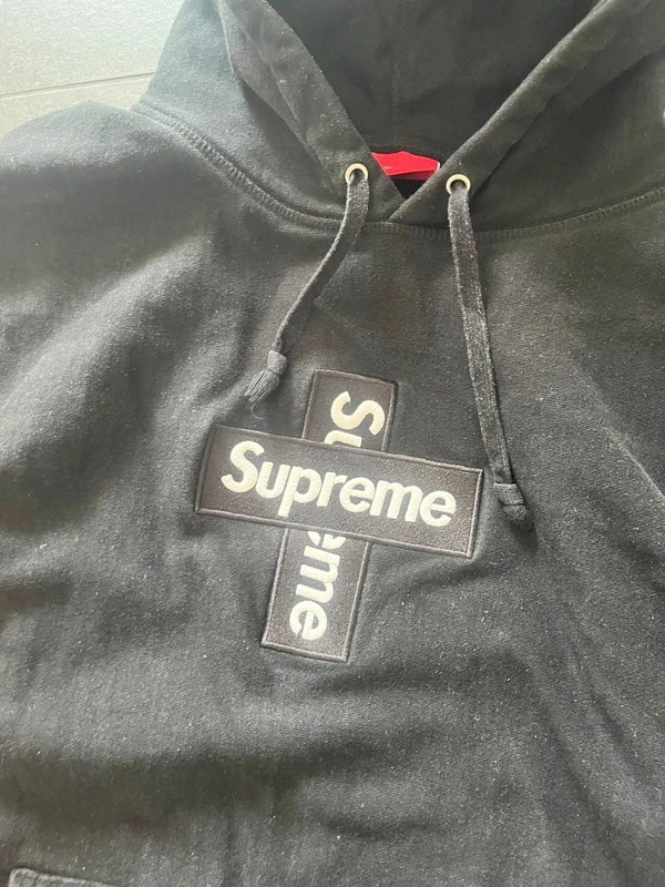Supreme cross box logo hoodie Black (Str M)