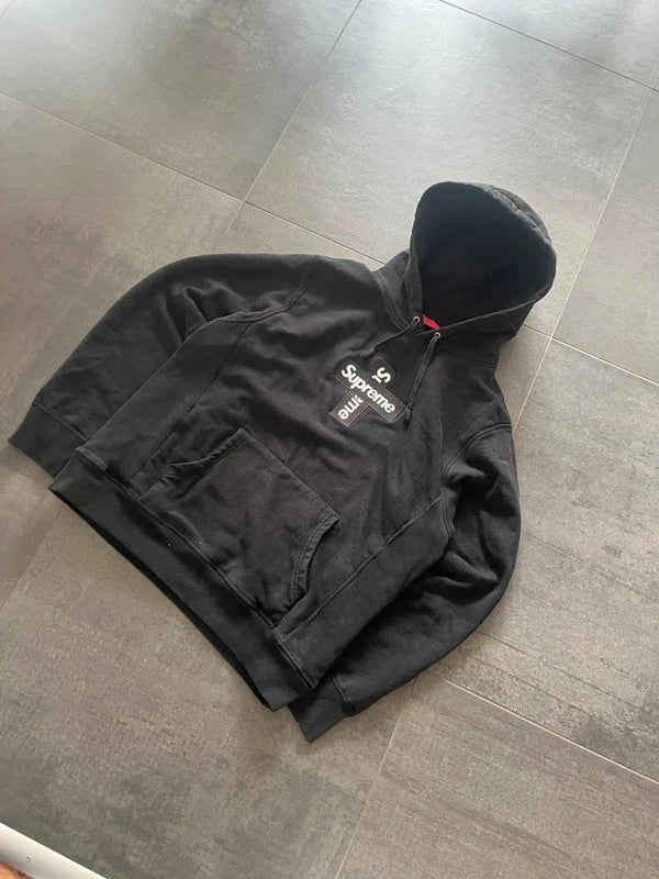 Supreme cross box logo hoodie Black (Str M)