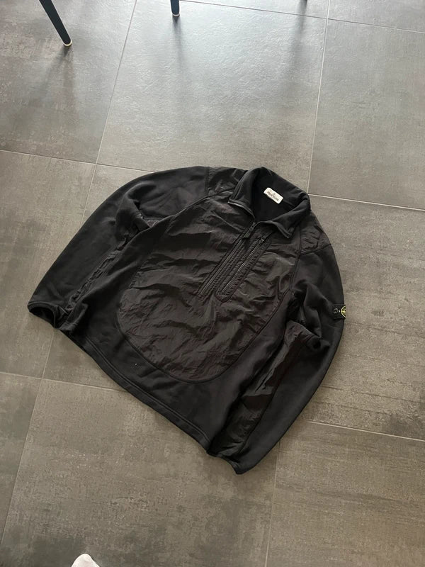 Stone Island nylon metal quarter zip jacket Black (Str S)