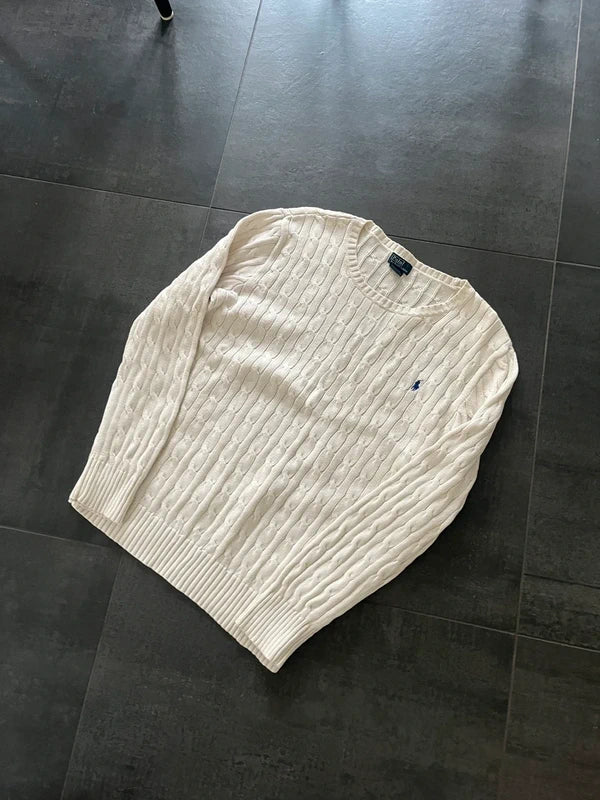 Polo Ralph Lauren striktrøje hvid (Str M)