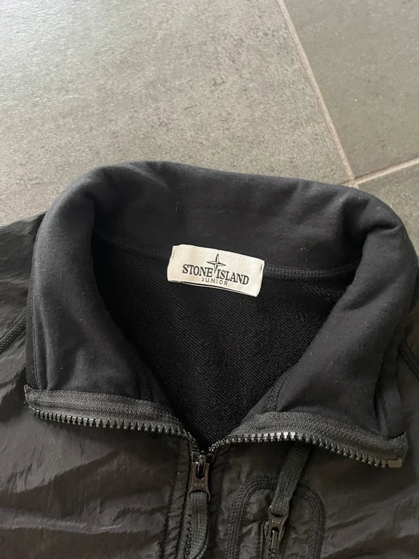 Stone Island nylon metal quarter zip jacket Black (Str S)