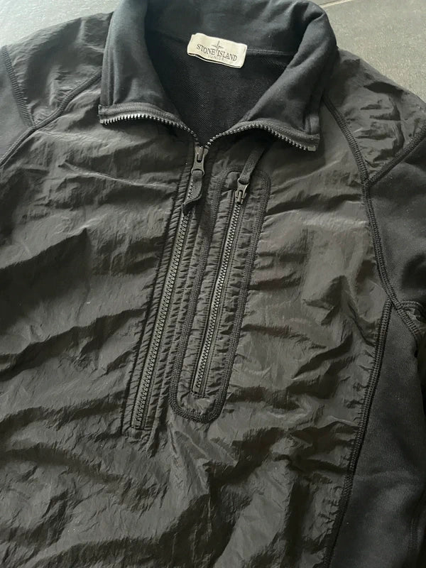 Stone Island nylon metal quarter zip jacket Black (Str S)