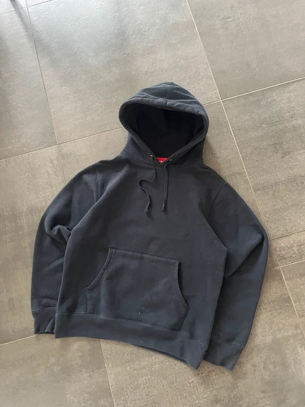 Supreme satin Applique hoodie navy blue (Str M)