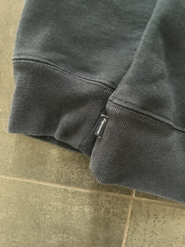 Supreme satin Applique hoodie navy blue (Str M)