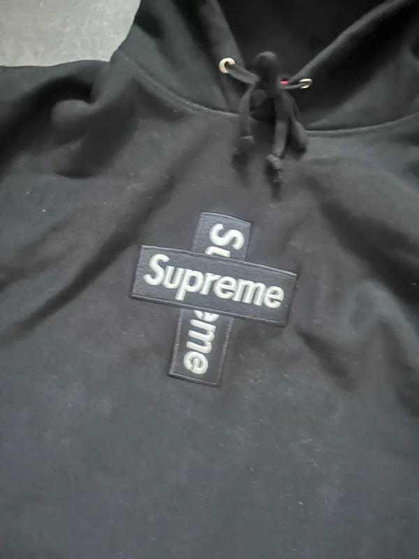 Supreme cross box logo hoodie Black (Str XL)