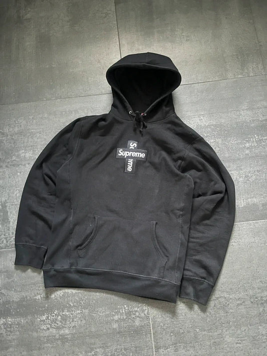 Supreme cross box logo hoodie Black (Str XL)