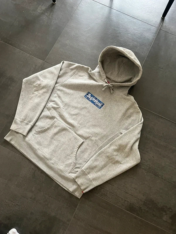 Supreme Blue bandana box logo hoodie Grey (Str L)