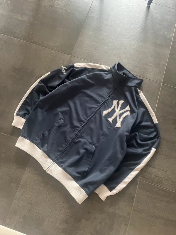 New York Yankees baseball zipped sweater navy blue (Str L)