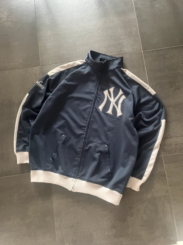 New York Yankees baseball zipped sweater navy blue (Str L)