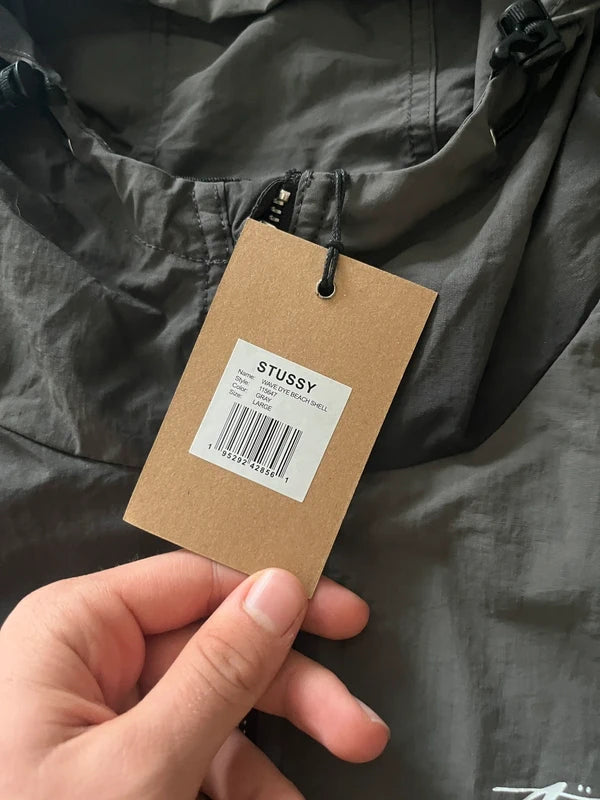 Stussy wave dye Beach Shell jacket Grey (Str L)