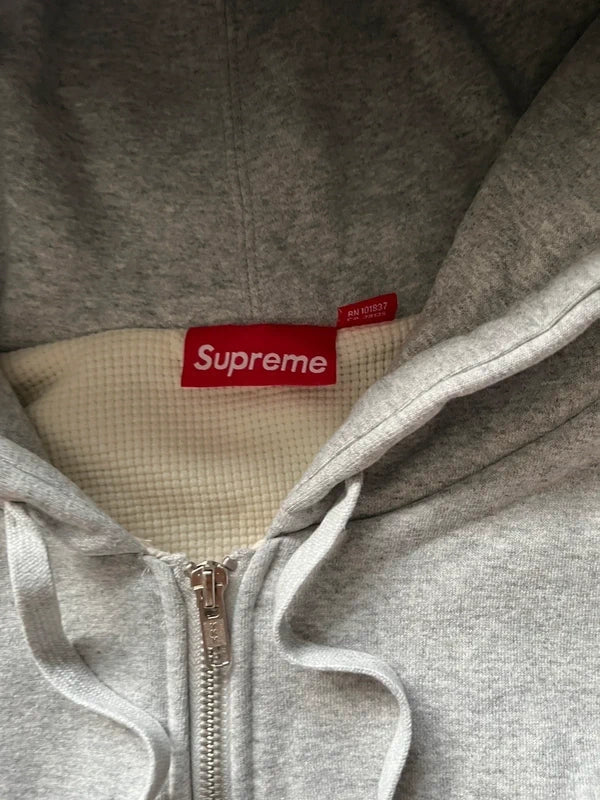 Supreme Arc thermal lined zip up hooded sweatshirt Grey (Str M)