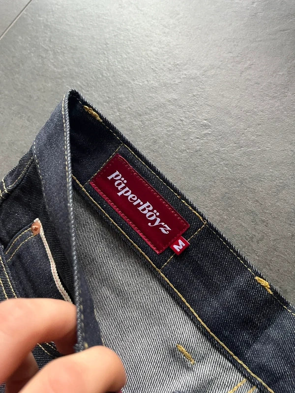 Paperboyz raw selvedge denim Okayama jeans indigo blue (Str M)