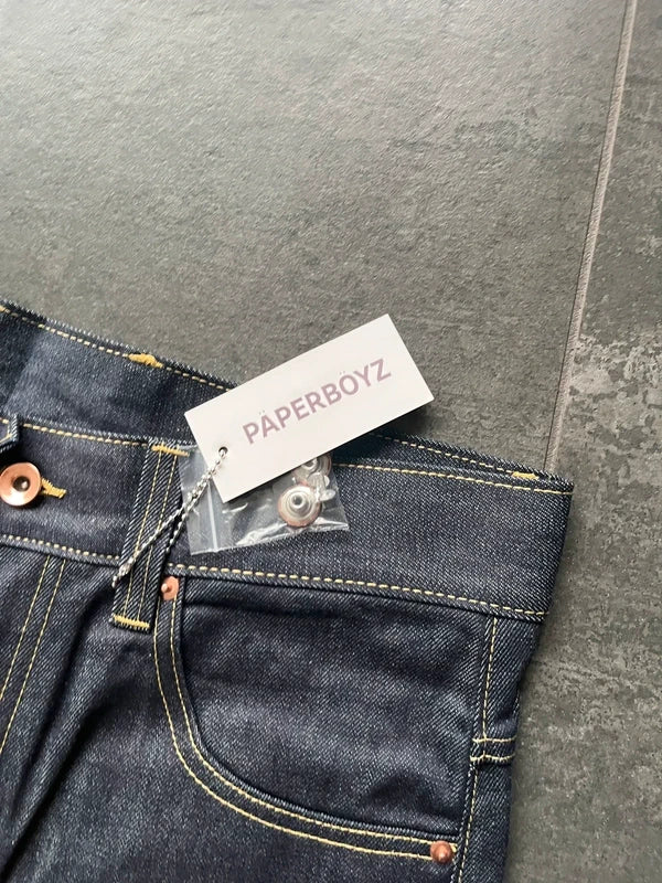 Paperboyz raw selvedge denim Okayama jeans indigo blue (Str M)