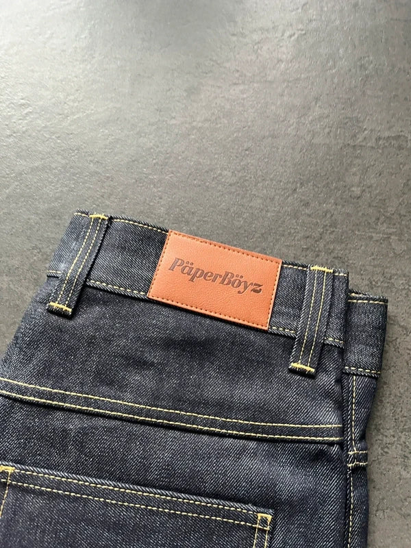 Paperboyz raw selvedge denim Okayama jeans indigo blue (Str M)