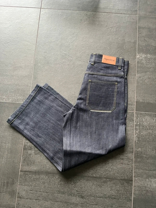 Paperboyz raw selvedge denim Okayama jeans indigo blue (Str M)