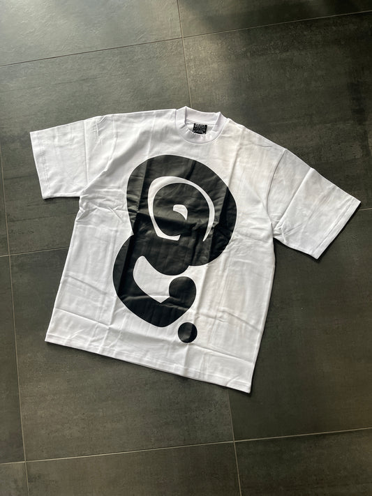 Quratee White logo tee