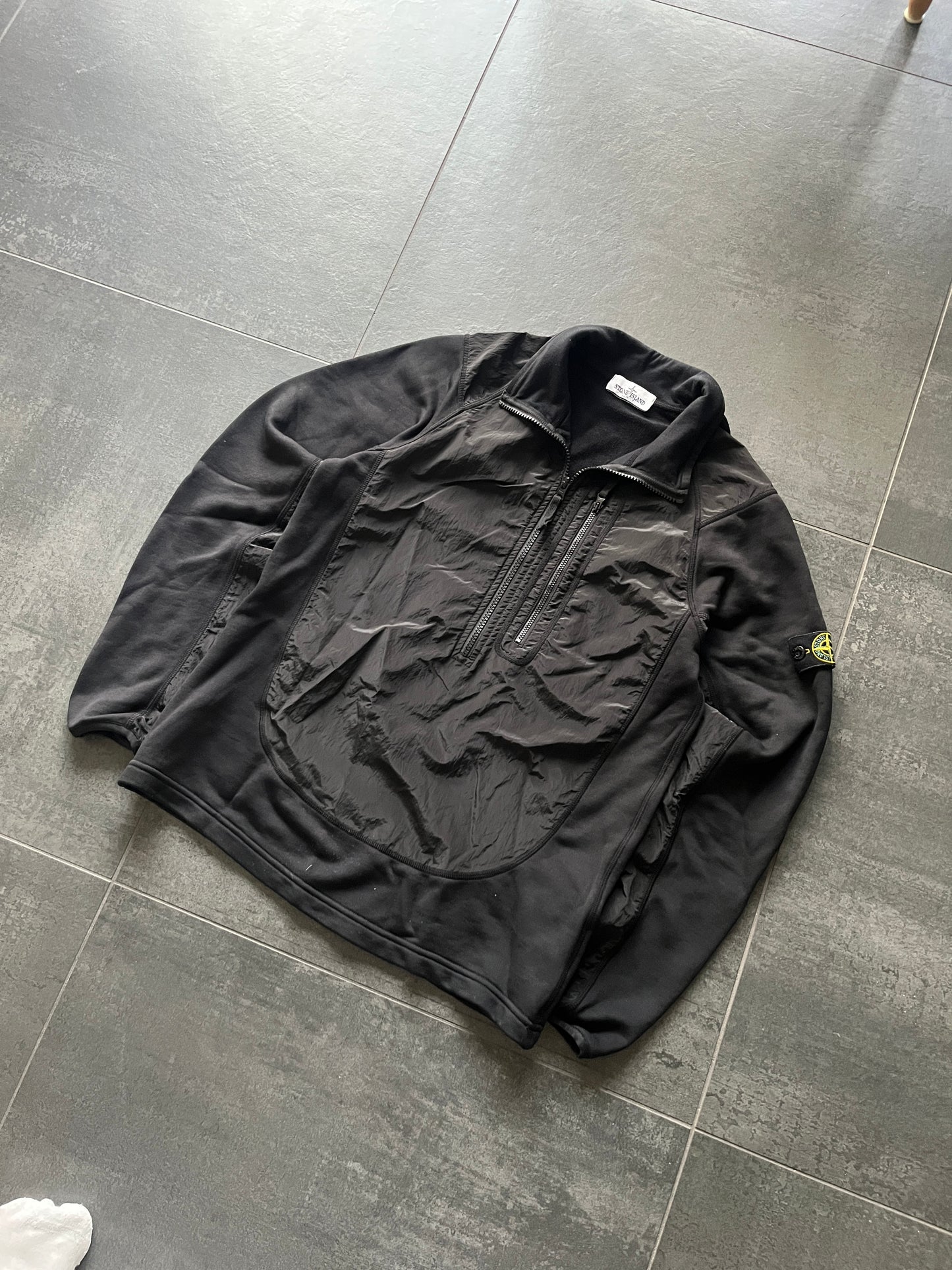 Stone Island nylon metal quarter zip jacket Black (Str S)